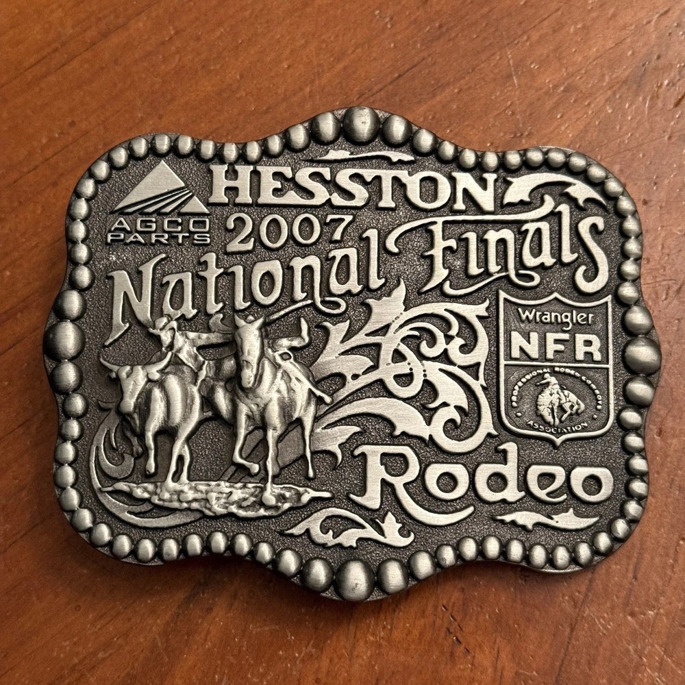 NEW 2007 Hesston Montana Silversmiths National Finals Rodeo Belt Buckle NFR AGCO